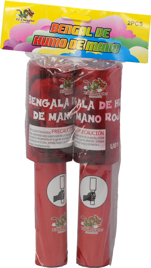 U8108-1 Bengala de Humo de Mano Roja