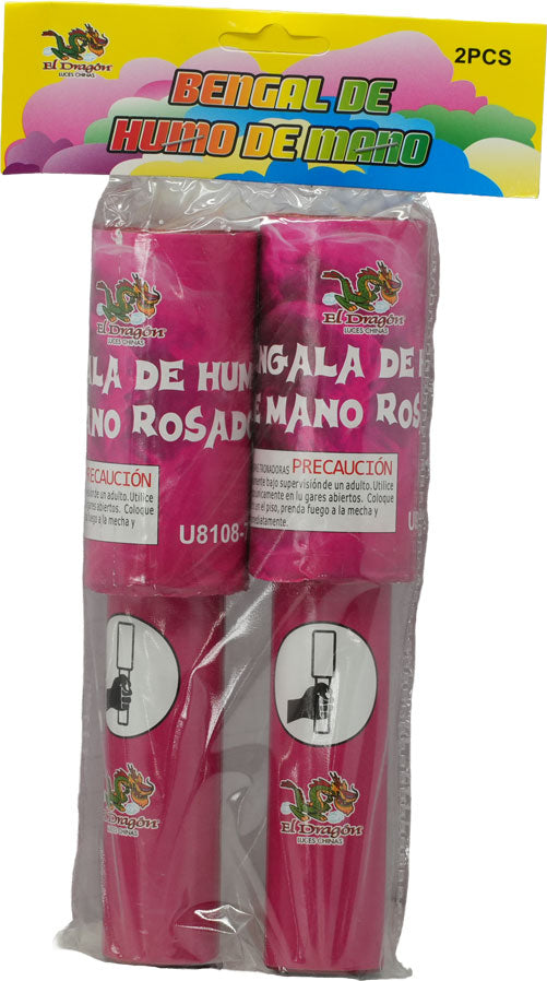 U8108-7 Bengala de Humo de Mano Rosado