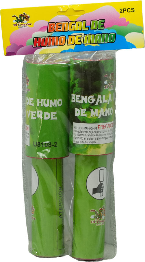U8108-2 Bengala de Humo de Mano Verde